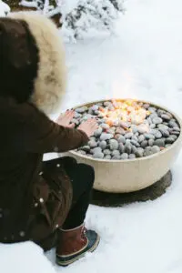 Fire pit in winter