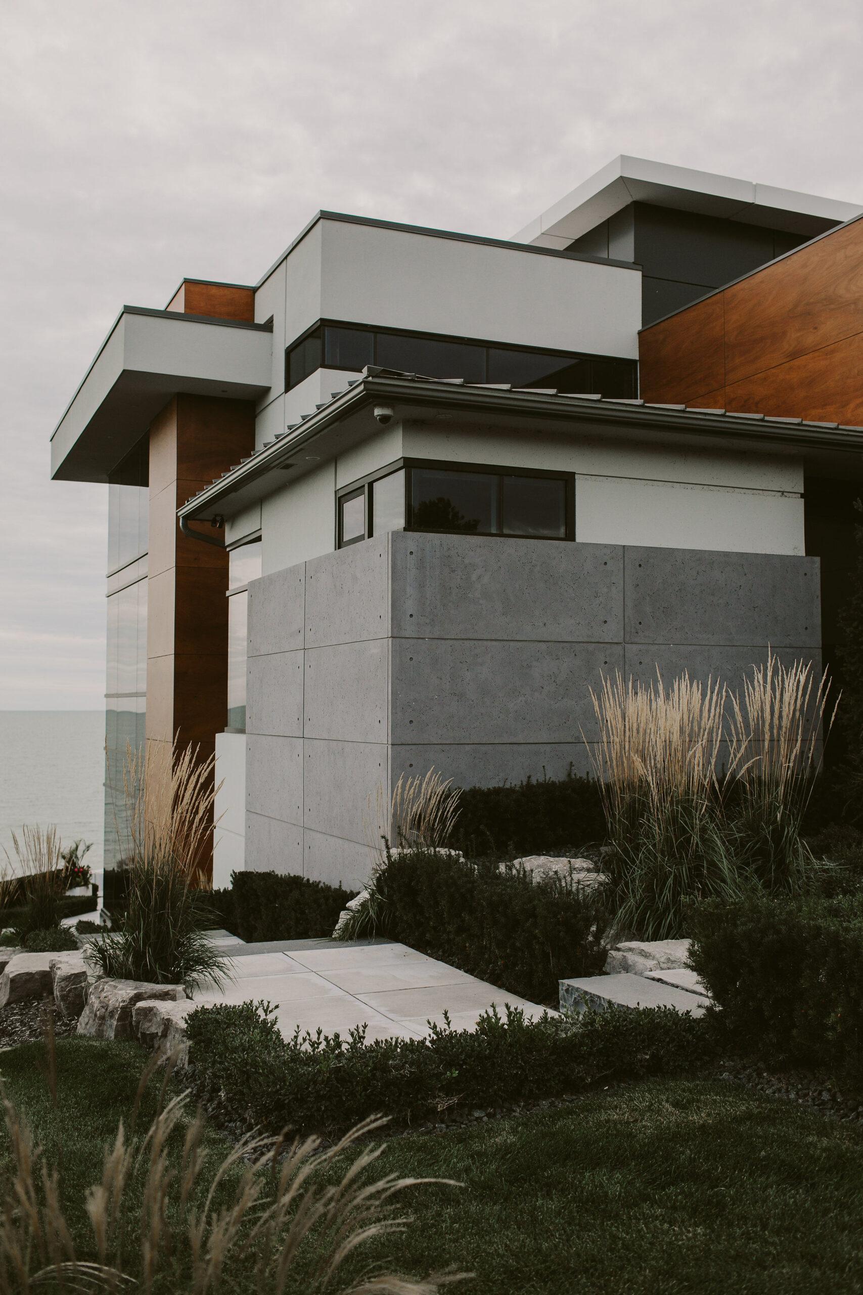 Dekko’s lightweight concrete cladding on the exterior of a home.